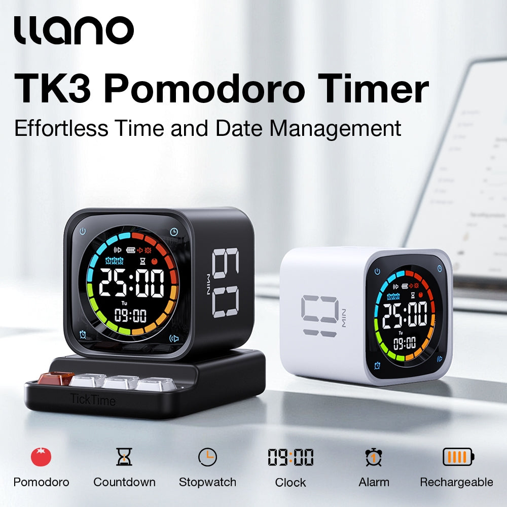 TK3 Pomodoro Timer Cube Desk Productivity Timer