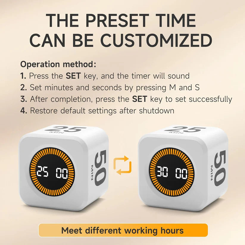 Digital Cube Timer Flip Countdown with Gravity Sensor
