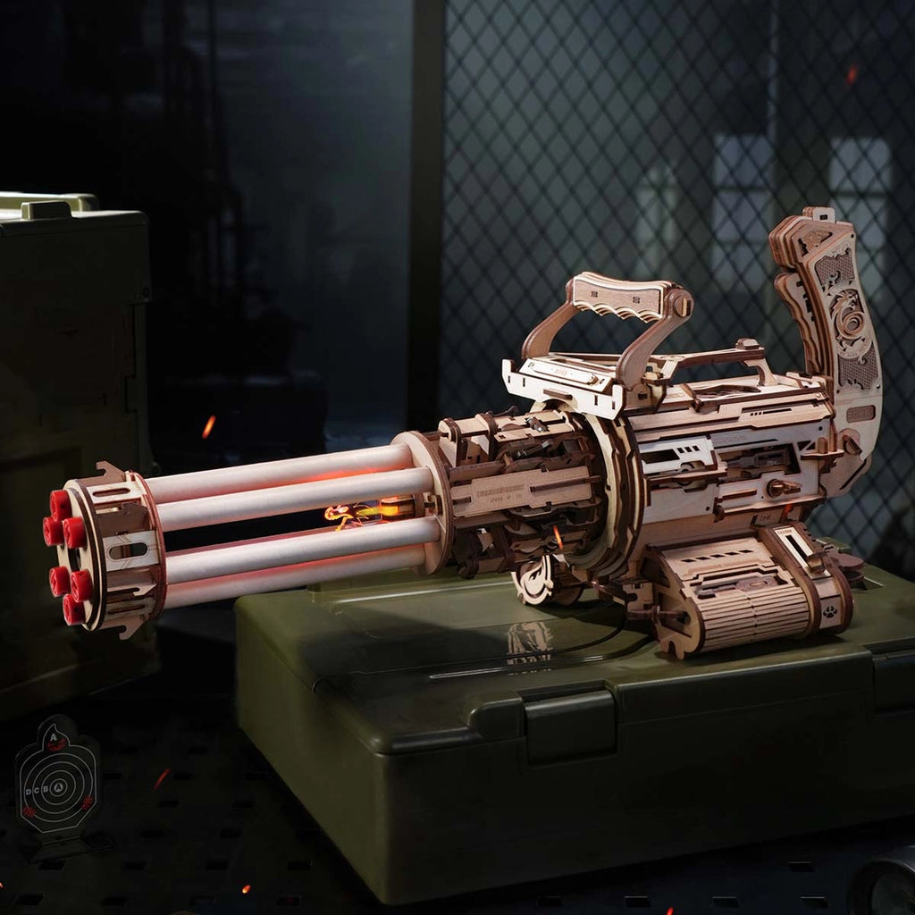 Rotating-Barrel Machine Gun 3D Wooden Puzzle