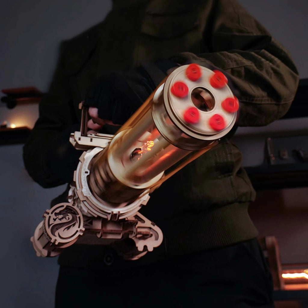 Rotating-Barrel Machine Gun 3D Wooden Puzzle