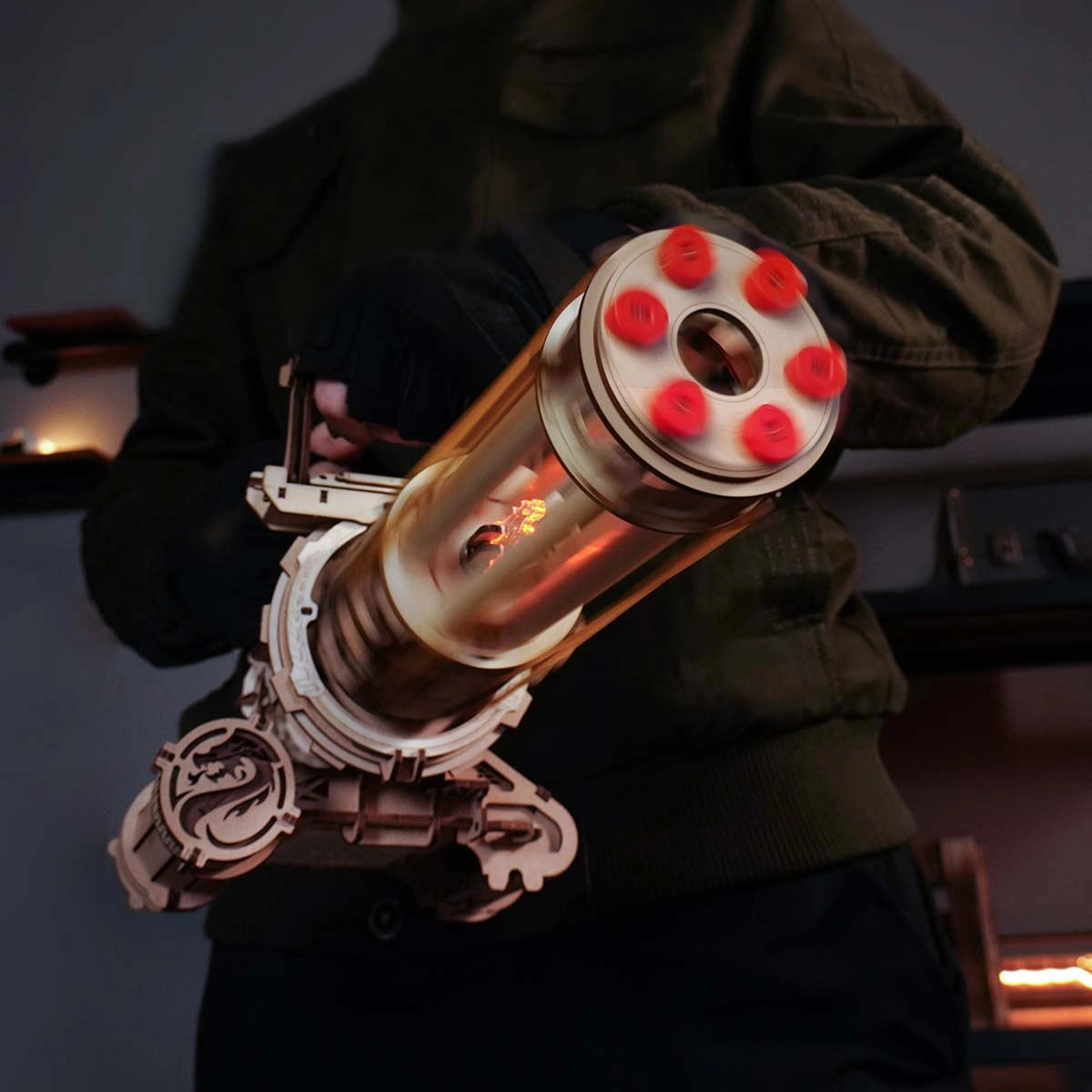 Rotating-Barrel Machine Gun 3D Wooden Puzzle