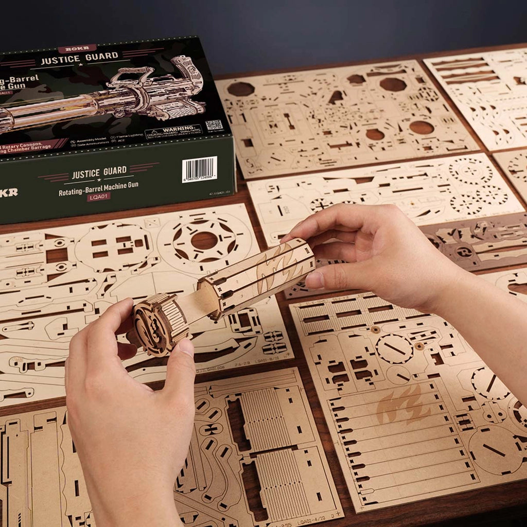 Rotating-Barrel Machine Gun 3D Wooden Puzzle
