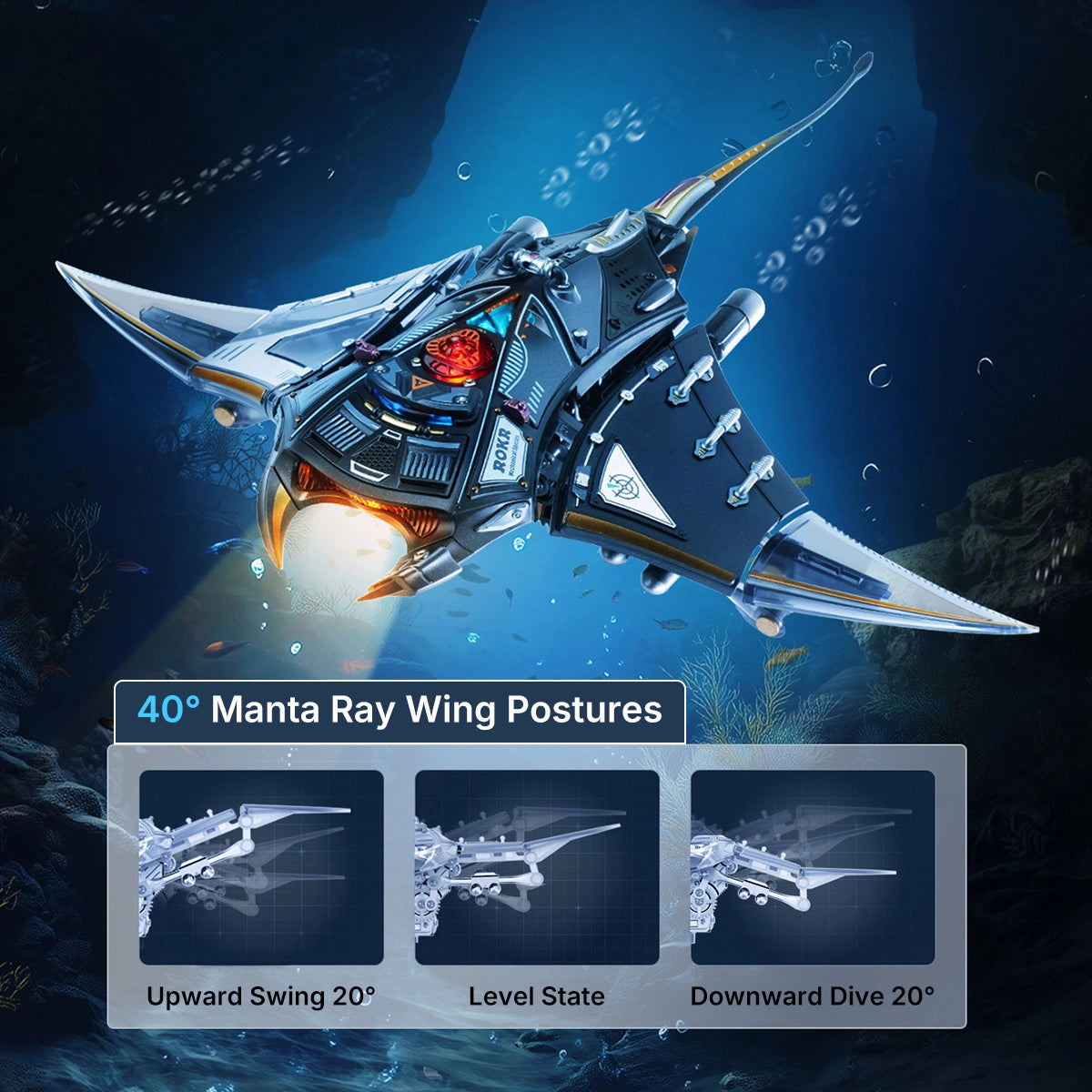 Manta Ray Mechanical 3D Puzzle Kit