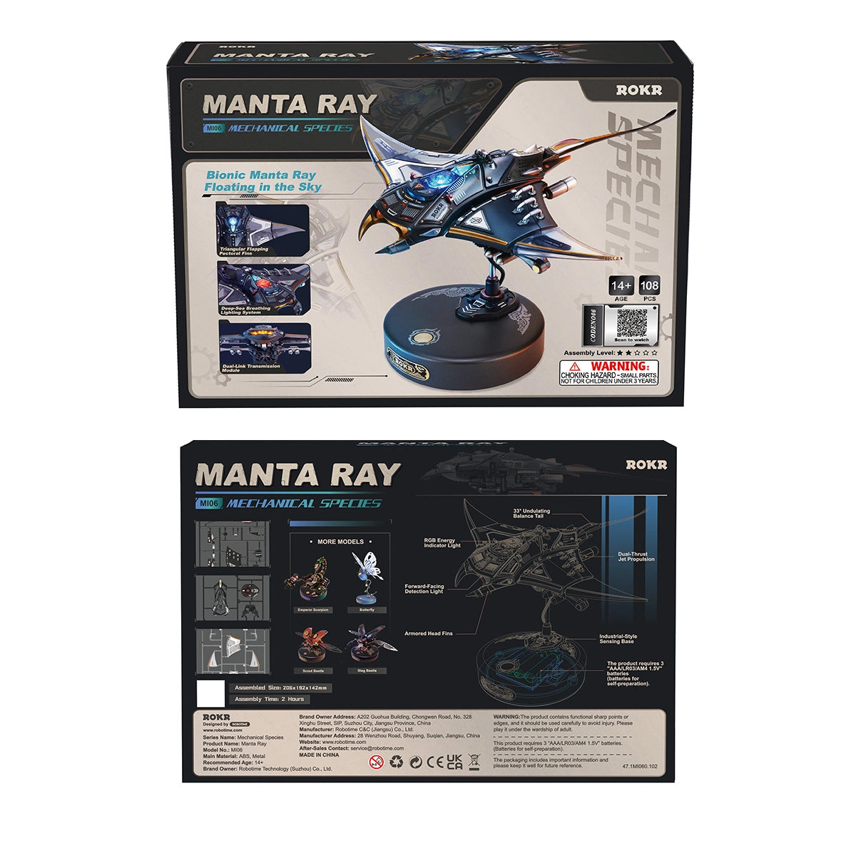 Manta Ray Mechanical 3D Puzzle Kit