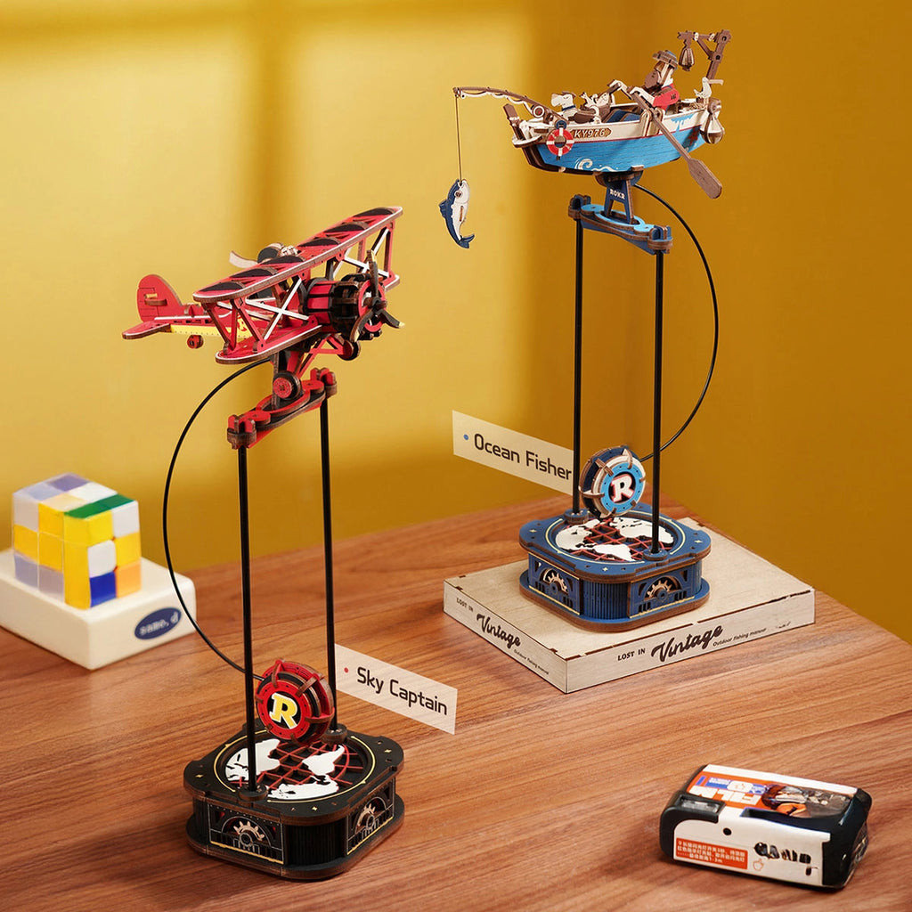 Sky Captain & Ocean Fisher Pendulum Toys 3D Wooden Puzzles