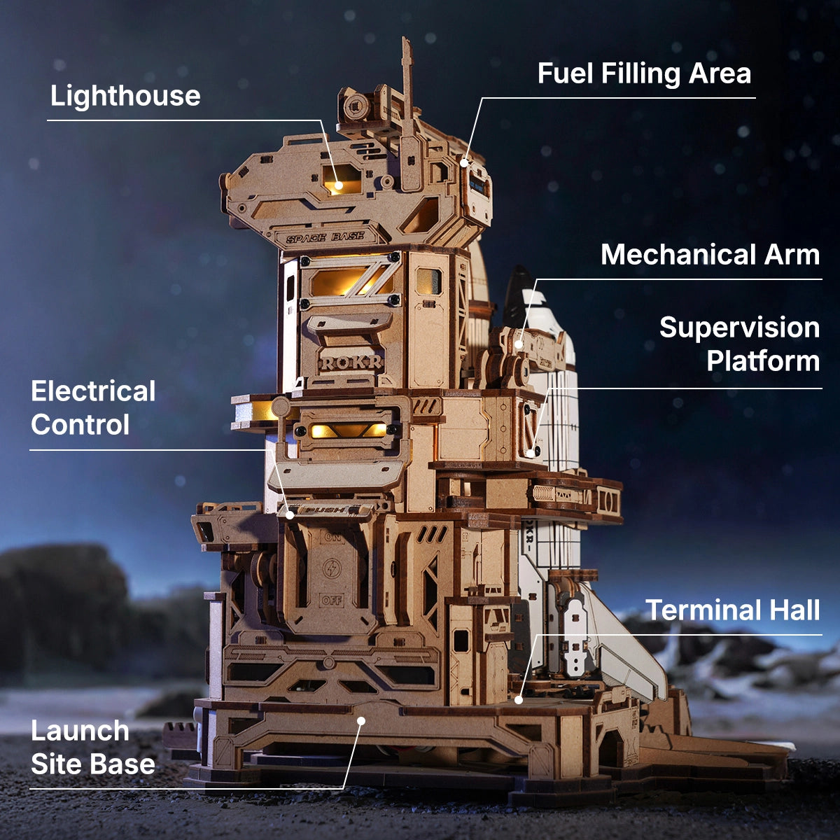 Space Shuttle Wooden 3D Puzzle Kit