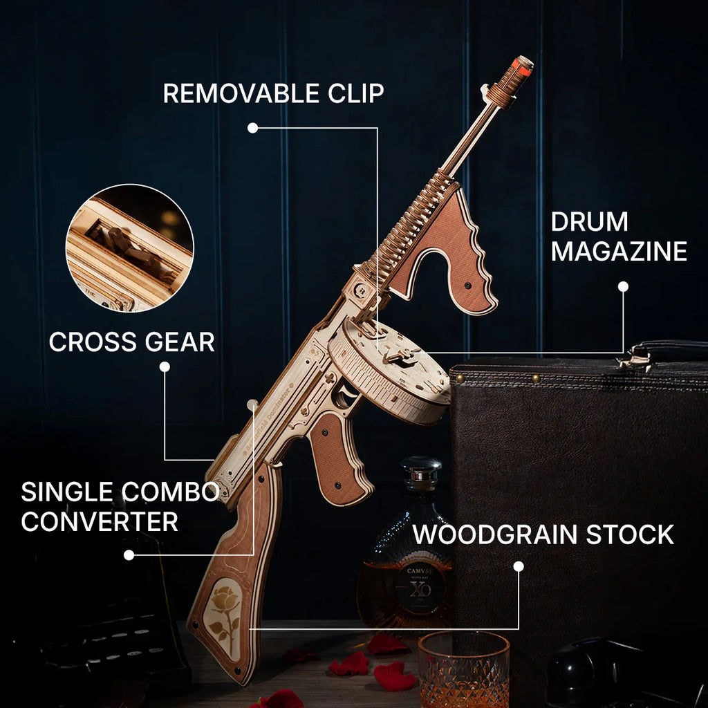 Thompson Submachine Gun Toy 3D Wooden Puzzle