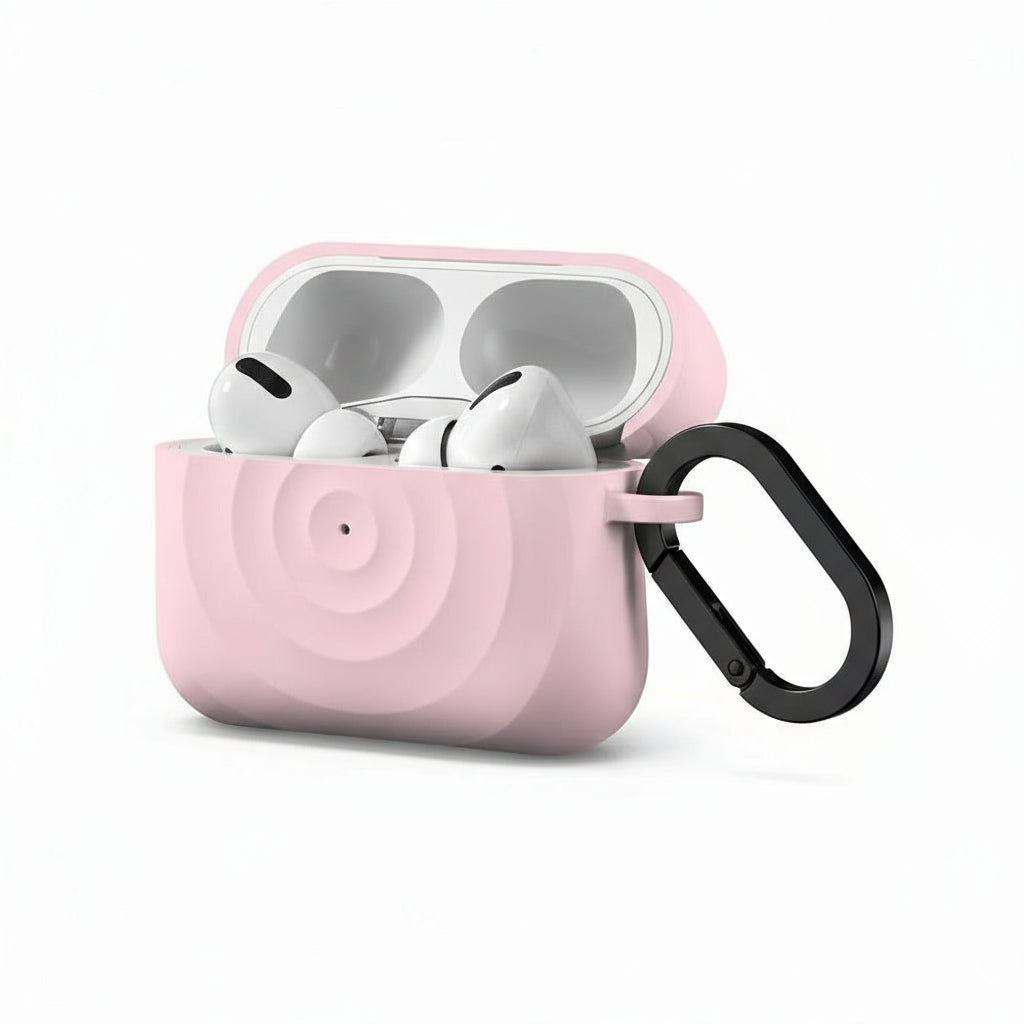Ripple Wave Silicone AirPods Case with Carabiner Hook