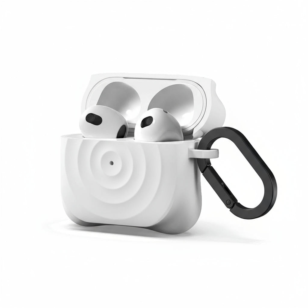 Ripple Wave Silicone AirPods Case with Carabiner Hook