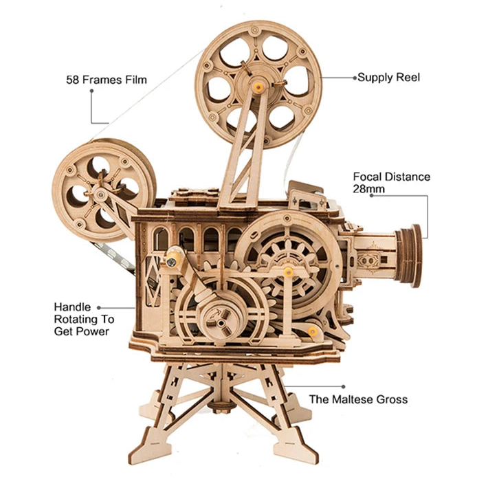 Vitascope Vintage Film Projector 3D Wooden Puzzle