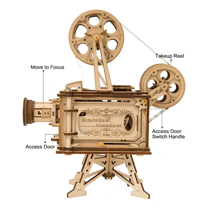 Vitascope Vintage Film Projector 3D Wooden Puzzle