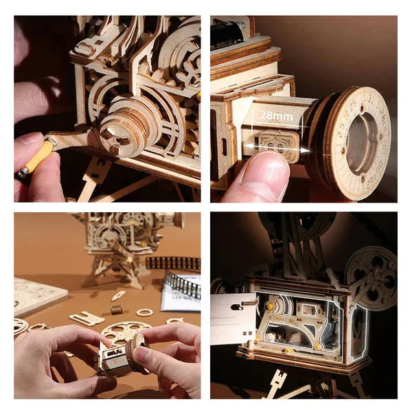 Vitascope Vintage Film Projector 3D Wooden Puzzle