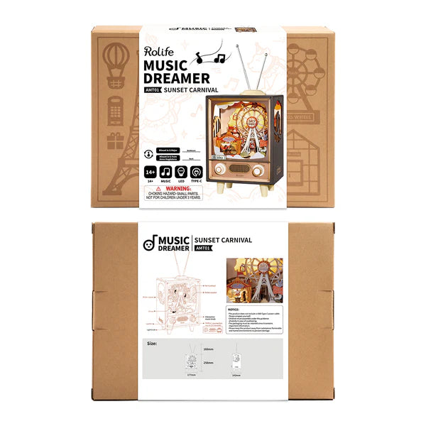 Rolife Sunset Carnival DIY Music Box 3D Wooden Puzzle