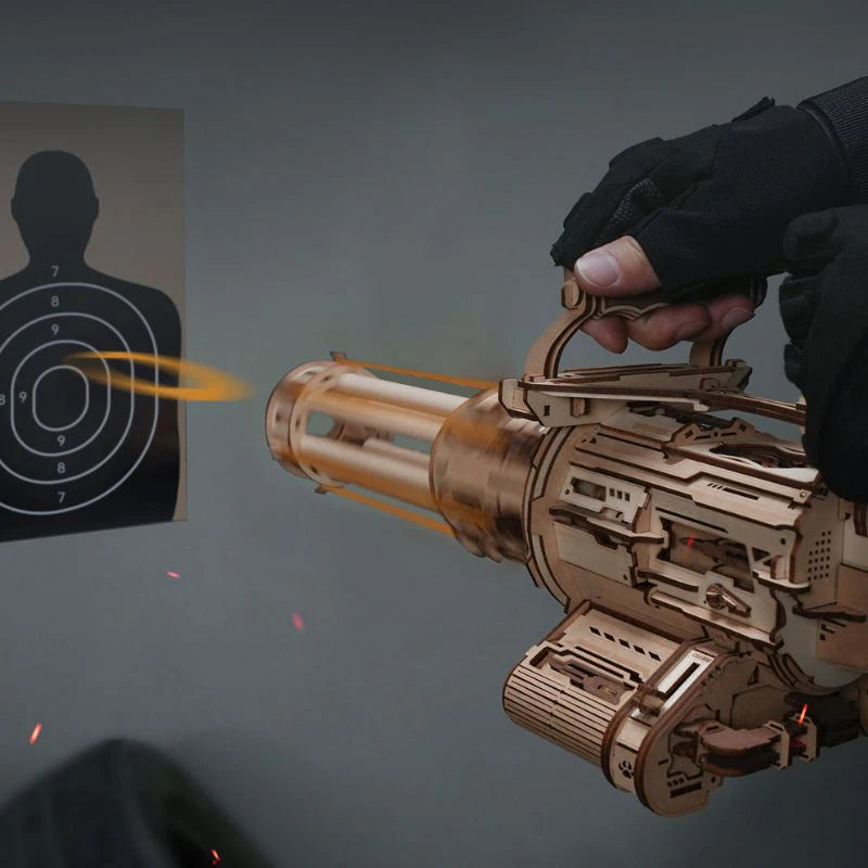 Rotating-Barrel Machine Gun 3D Wooden Puzzle