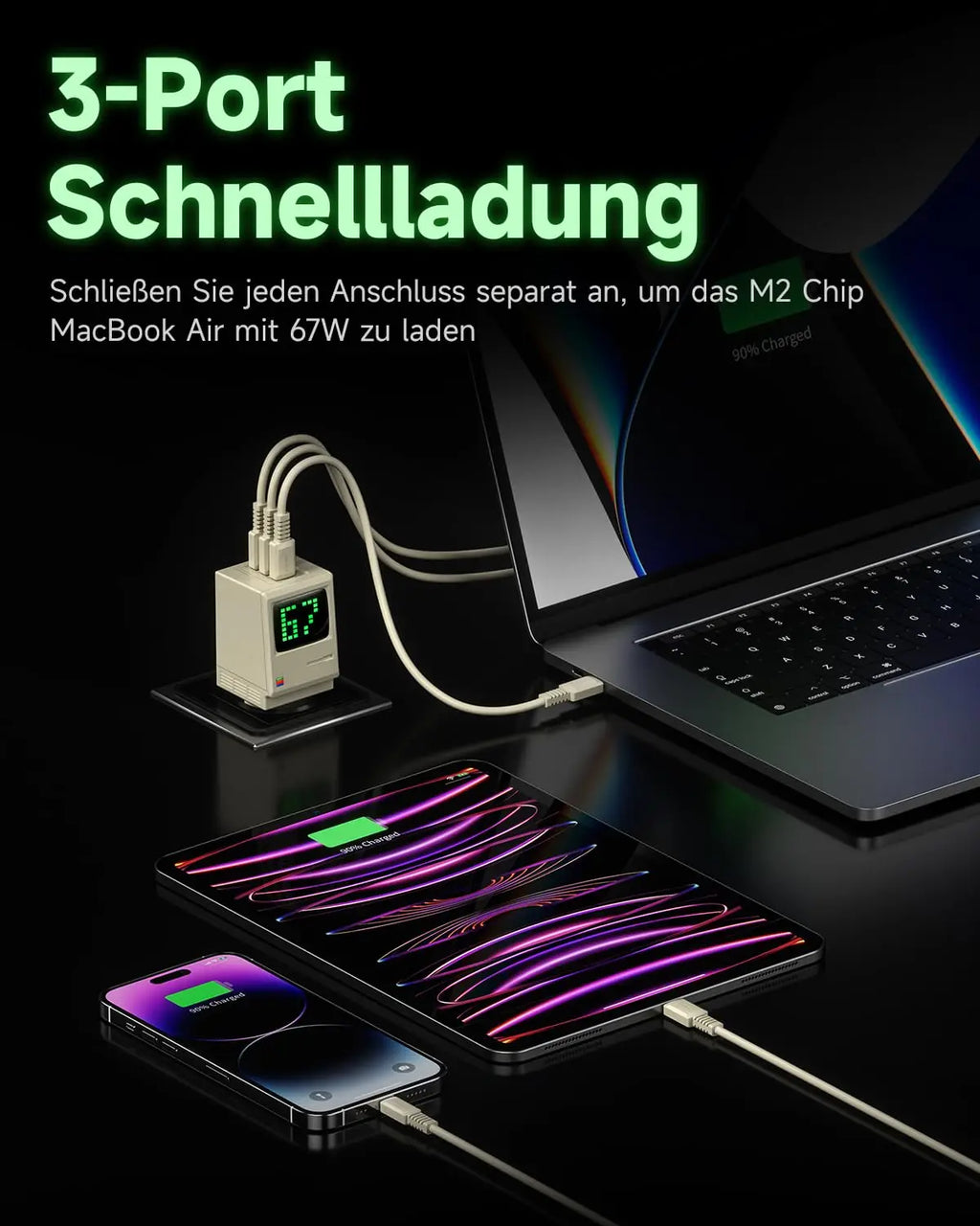 SHARGE Retro GaN 67W Fast Charger for iPhone