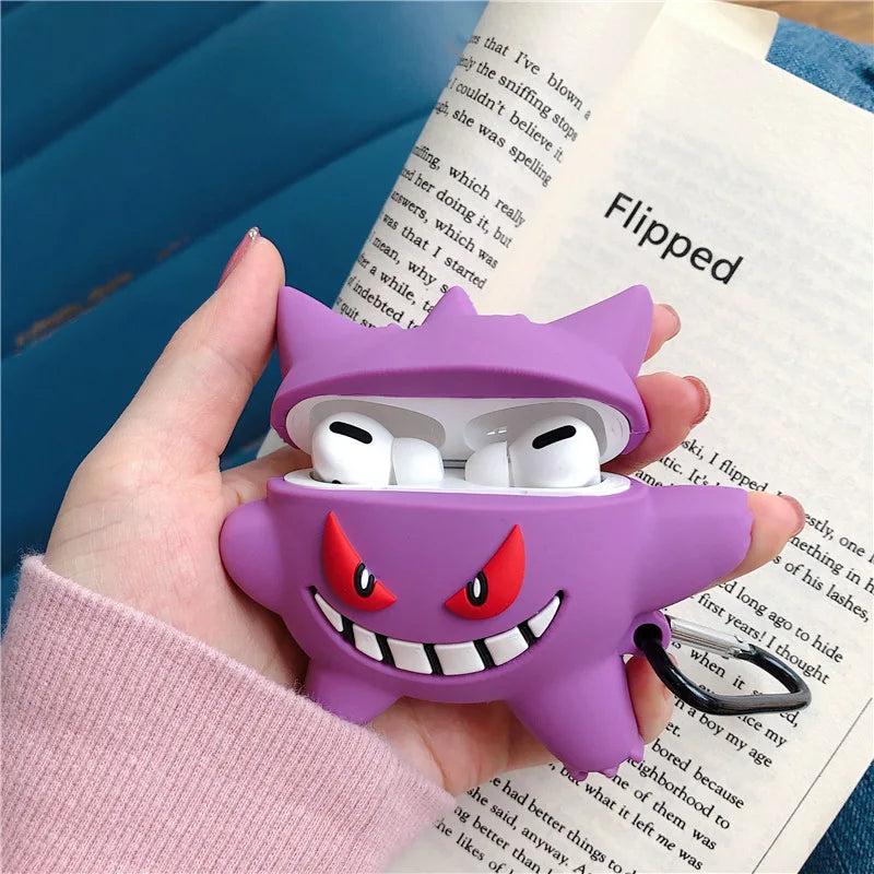 Purple Gengar Pokemon AirPods Case Silicone