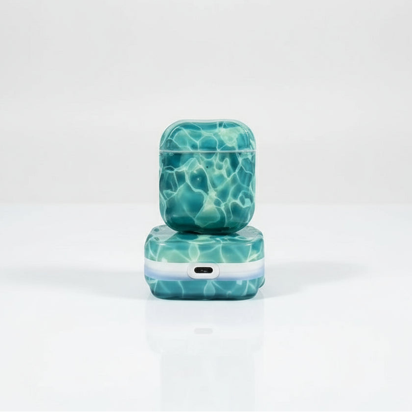 Water Ripple AirPods Case Translucent Ocean Wave TPU Protection