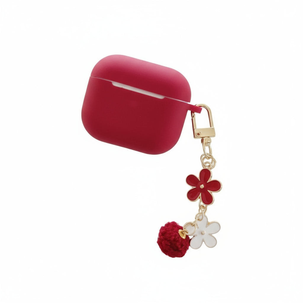Luxury Flower AirPods Case with Keychain