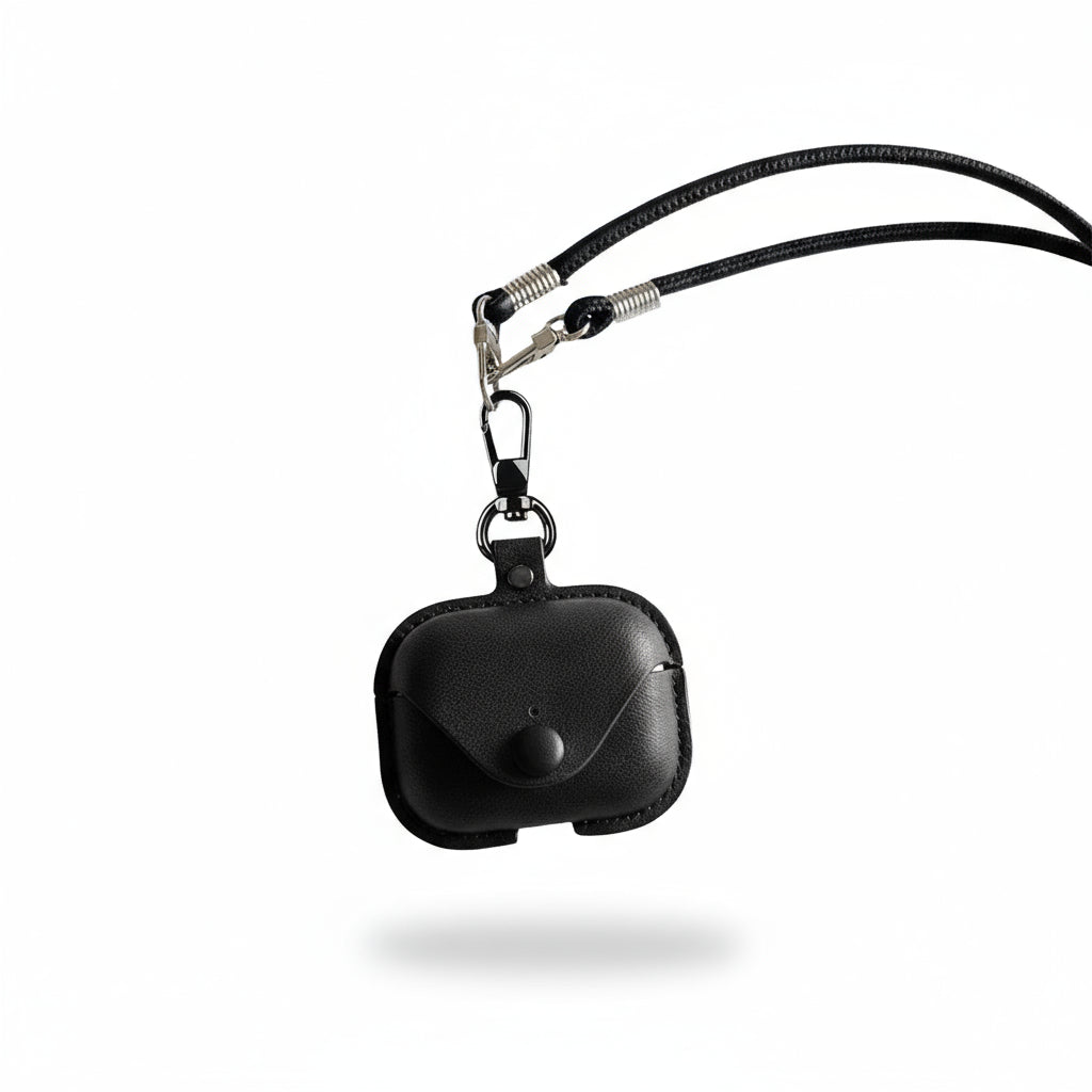 Premium Leather AirPods Case with Lanyard