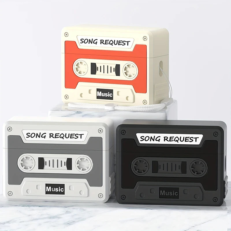 Retro Cassette Tape AirPods Case 3D Vintage Music Silicone Protection
