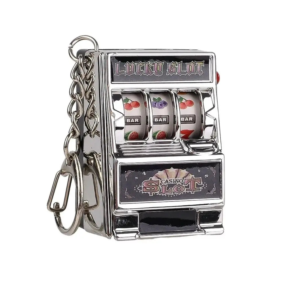 Mini Slot Machine Keychain Playable Arcade Jackpot with Working Lever