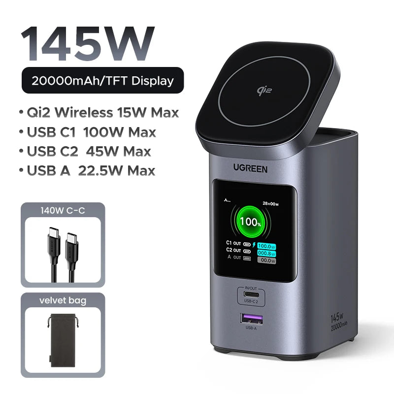 UGREEN Nexode Power Bank 20000mAh 145W Qi2