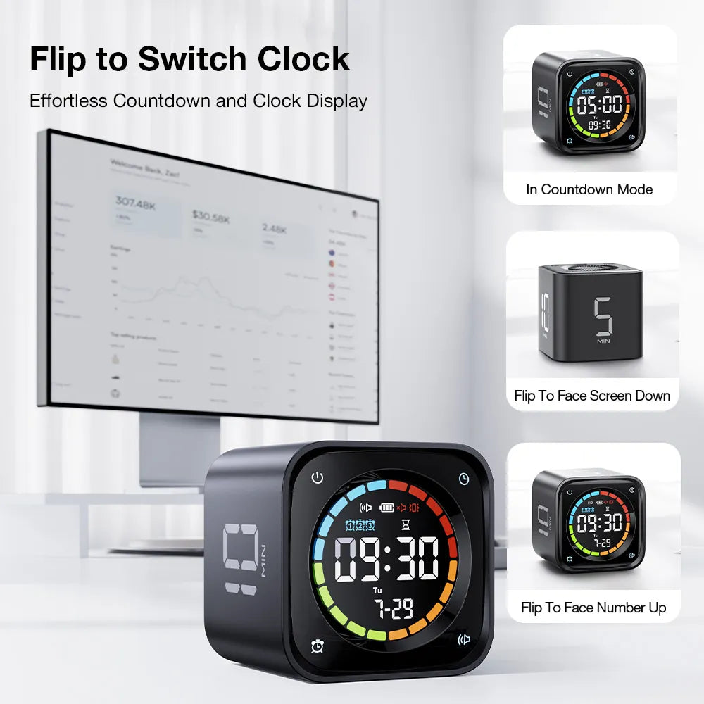TK3 Pomodoro Timer Cube Desk Productivity Timer