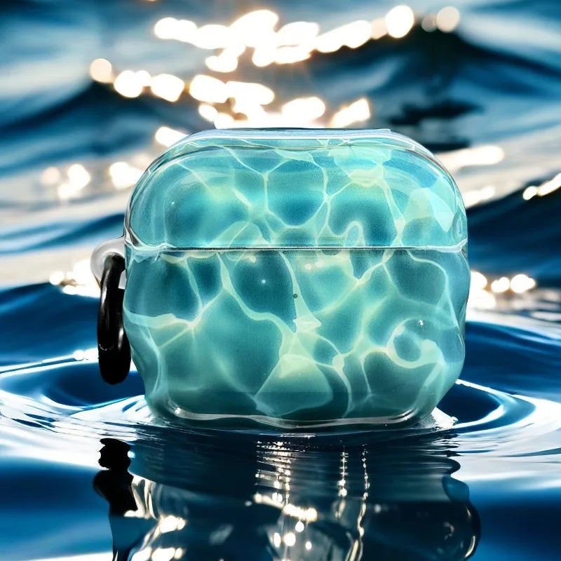 Water Ripple AirPods Case Translucent Ocean Wave TPU Protection