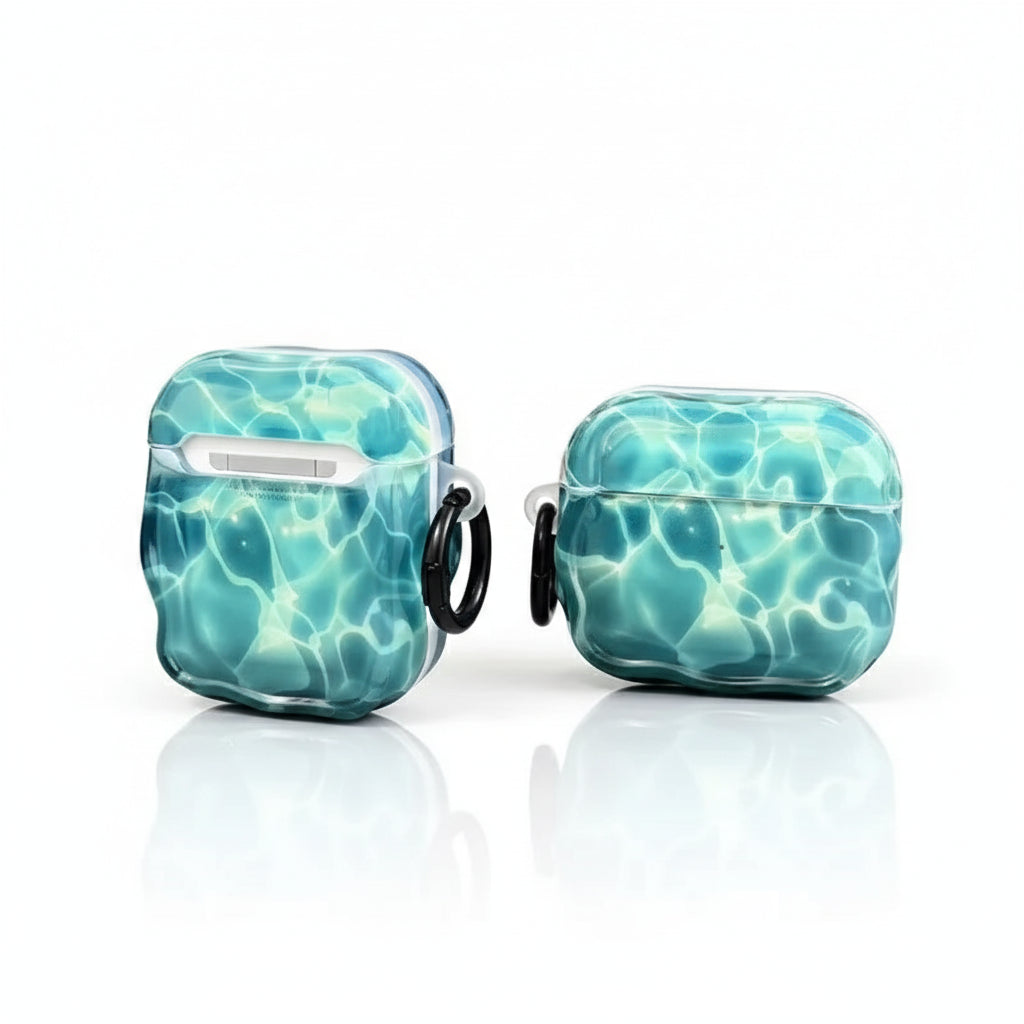 Water Ripple AirPods Case Translucent Ocean Wave TPU Protection