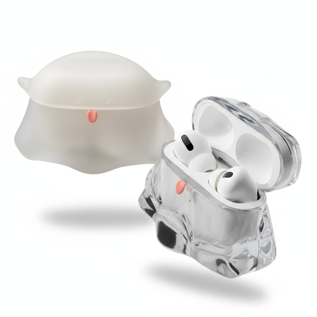 Cute Ghost Transparent AirPods Pro Case Anti-Drop Silicone Cover