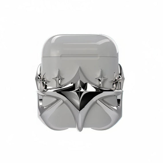 Silver Star AirPods Case Decoration 3D Openwork Design