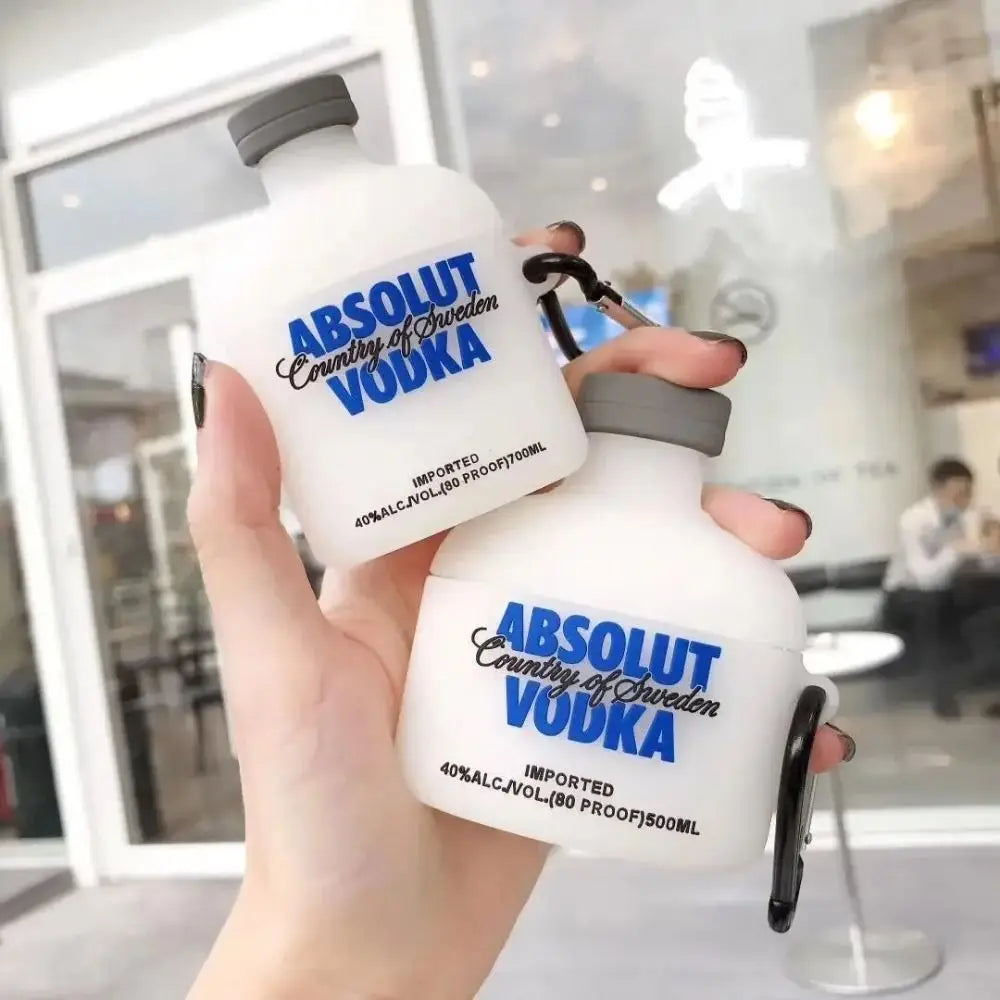 3D Vodka Bottle AirPods Case Silicone