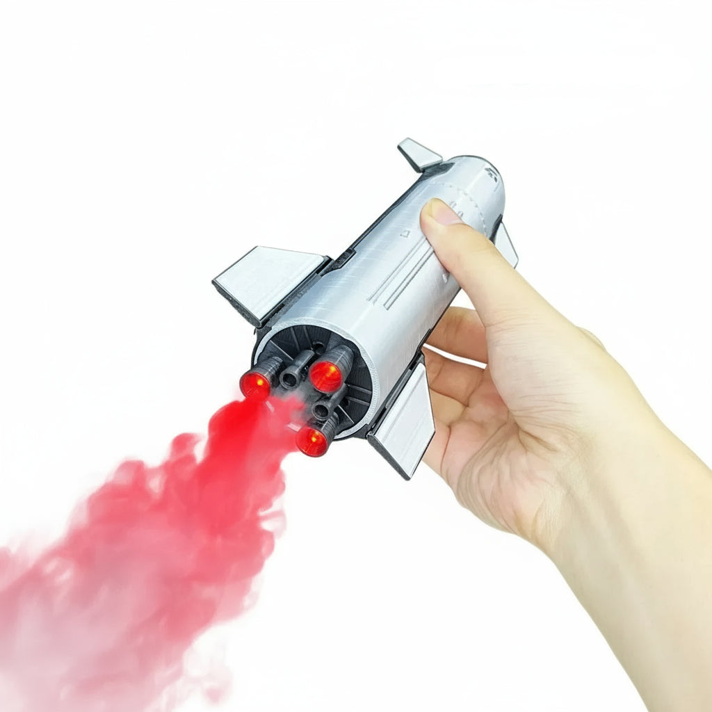 SpaceX Starship Model 3D Printed 1:200 Scale with Tail Flame Effect