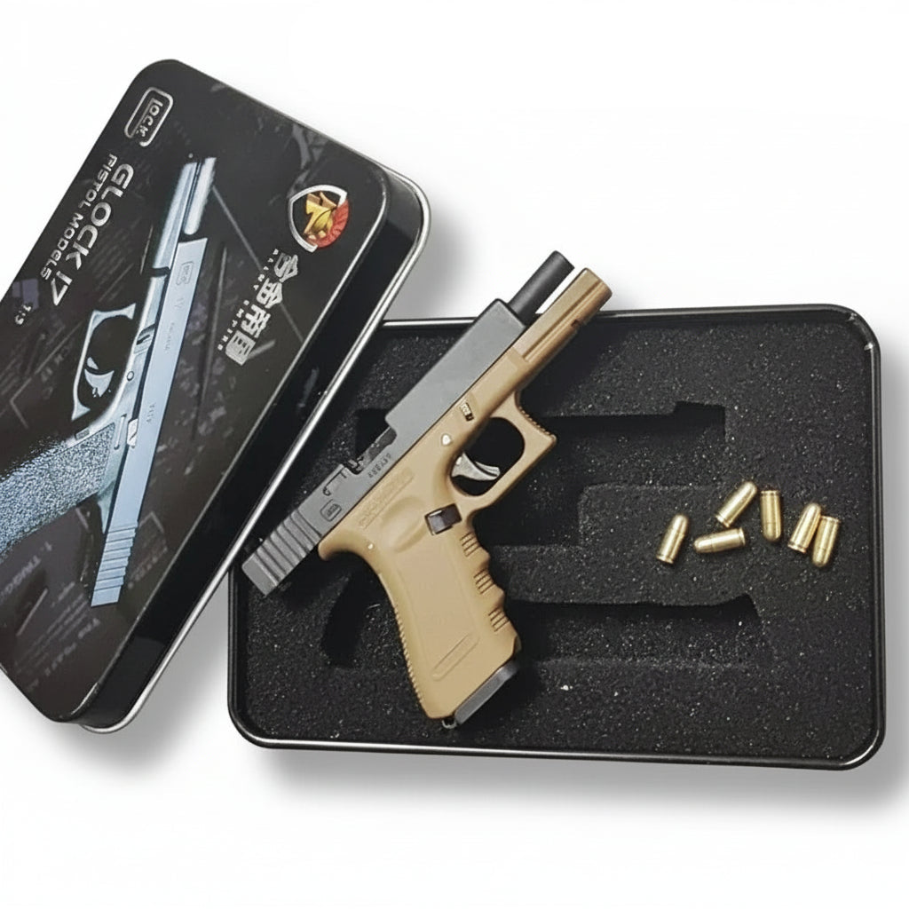 Glock G17 Metal Keychain 1:3 Scale with Magazine & Mini Bullets