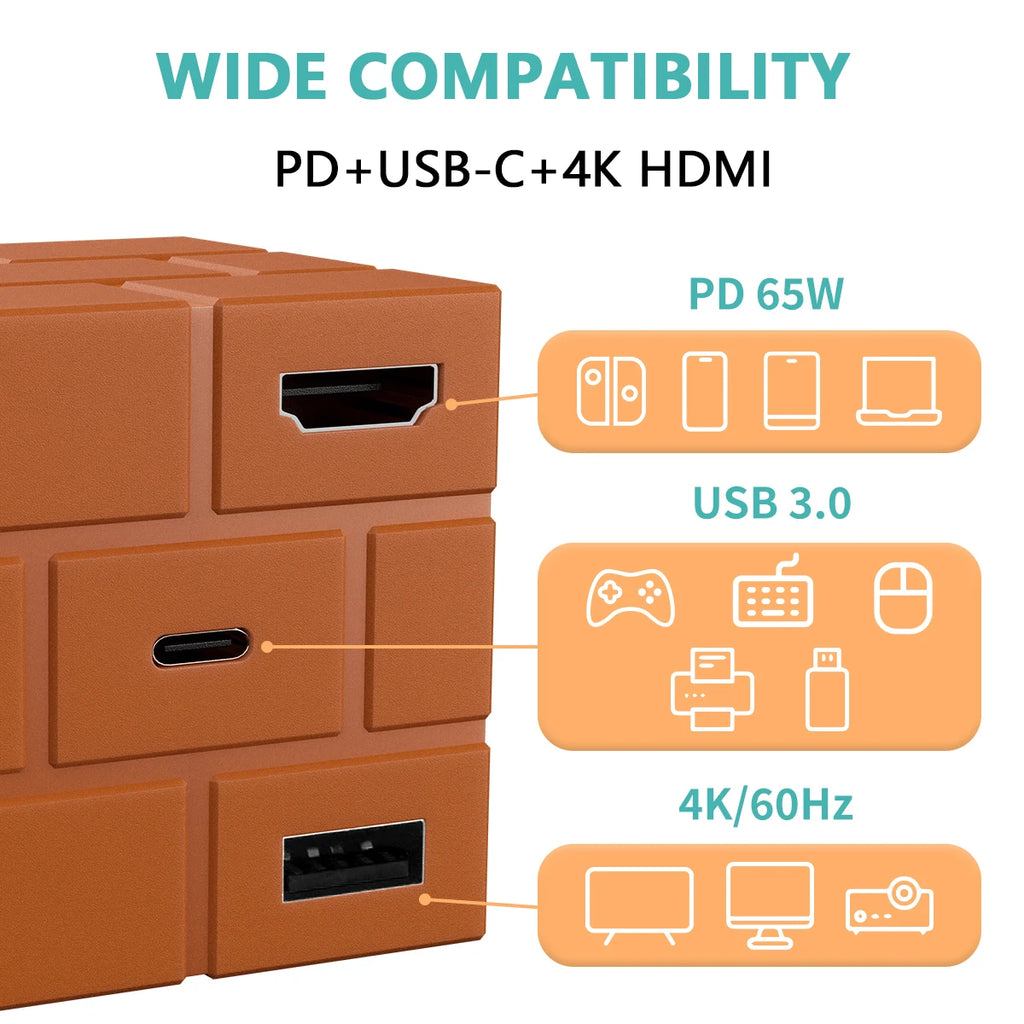 Cubedock 2 Kit Charging Dock for Nintendo Switch - Brick- 65W