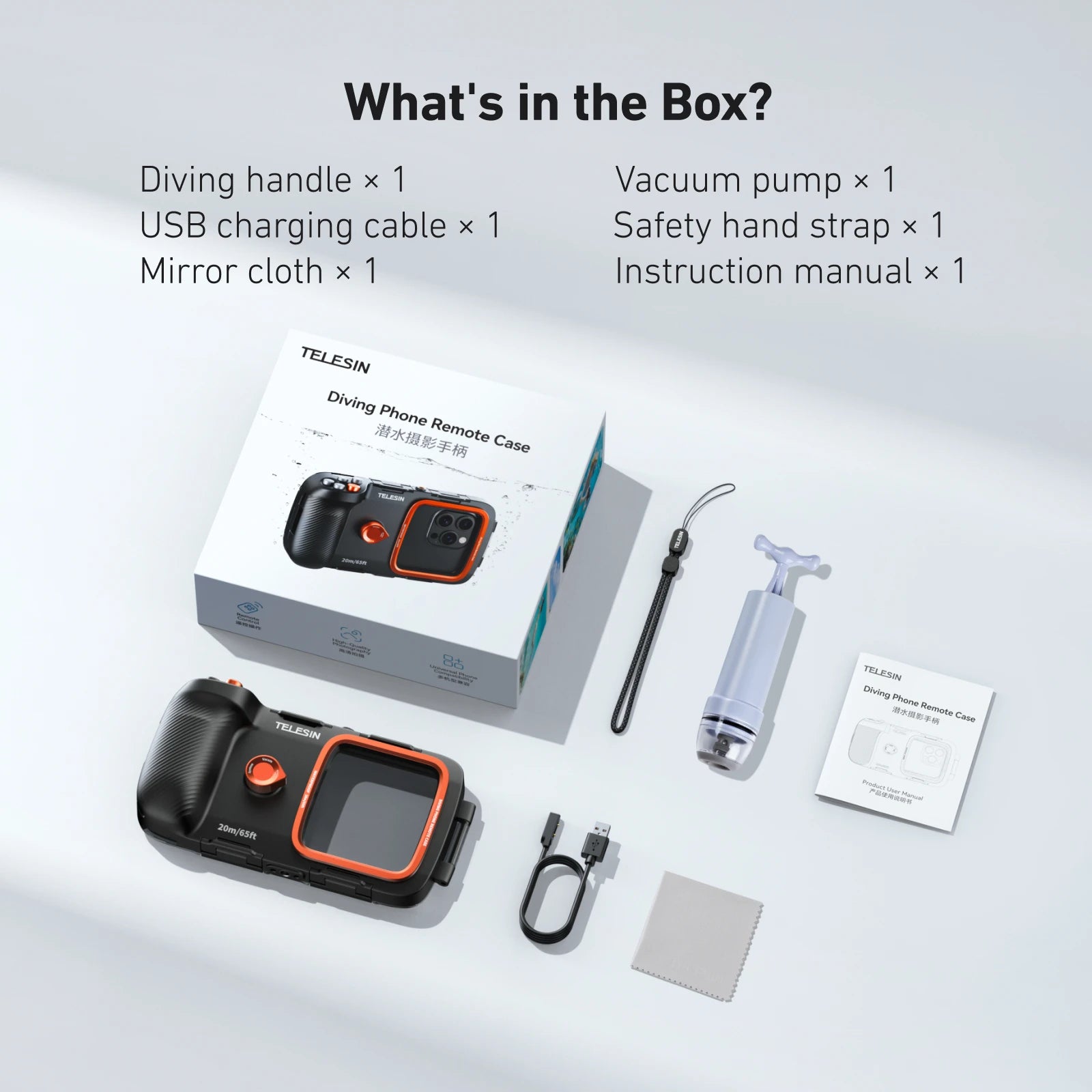 TELESIN Waterproof Case for iPhone with Shoot Hand Grip