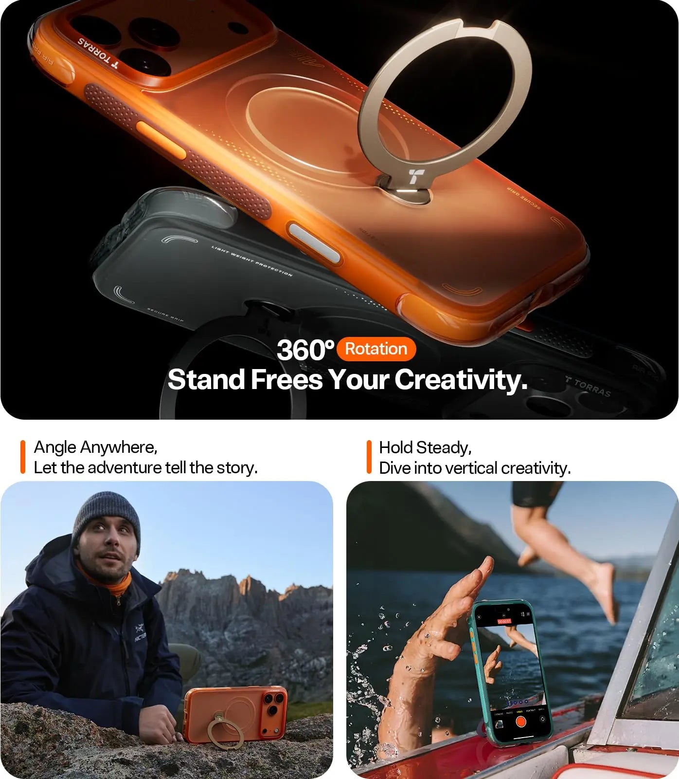 TORRAS Q3 Air Ostand for iPhone Case