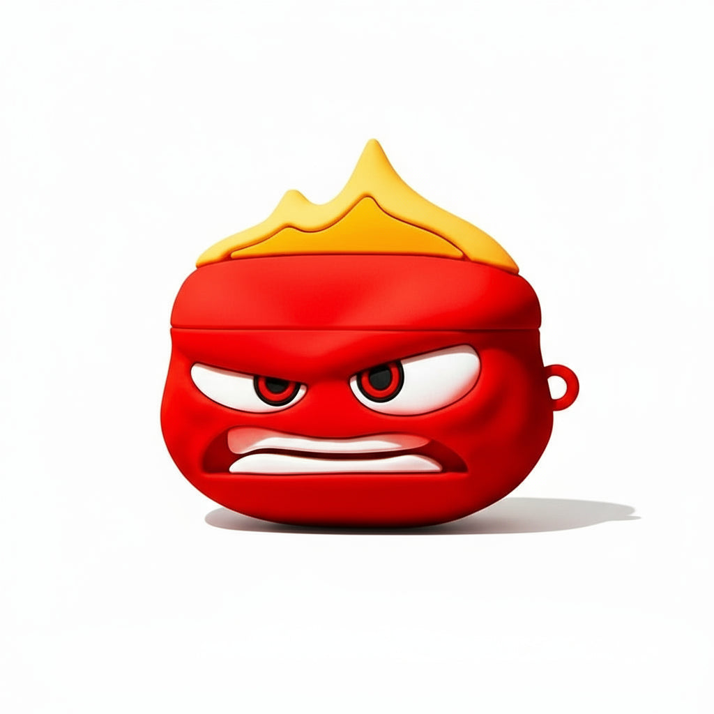 Inside Out Anger AirPods Case 3D Silicone Character