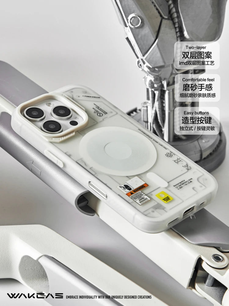 Wakcas Frosted Mechanical Anti-Drop Magnetic iPhone