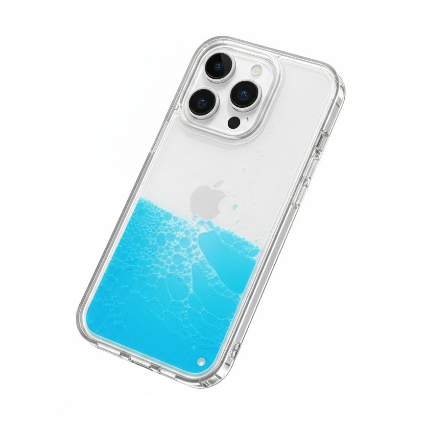 Liquid Floating iPhone Case Transparent Quicksand Design with Moving Liquid