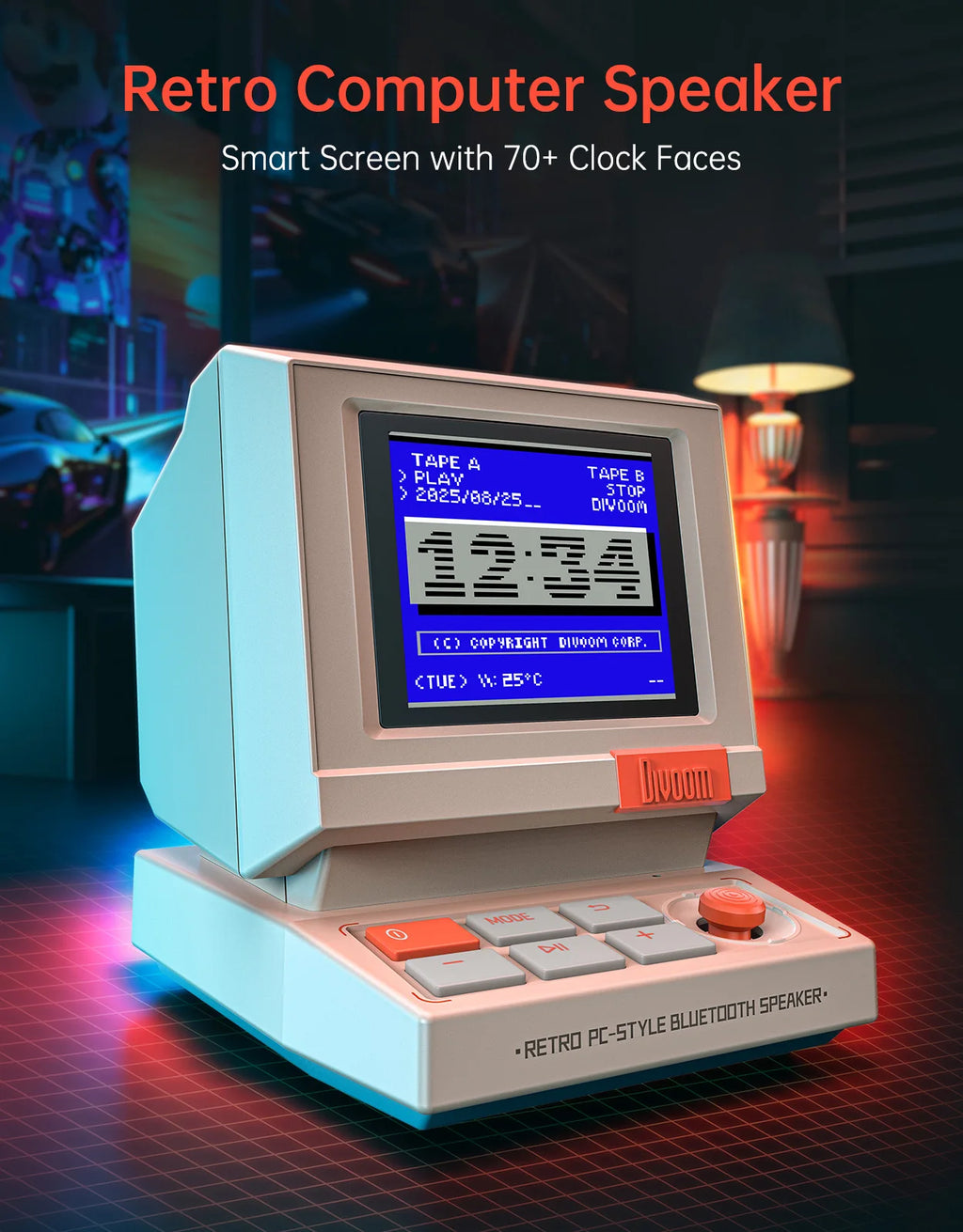 Divoom Ditoo MiniToo Retro Bluetooth Speaker Portable Pixel Display