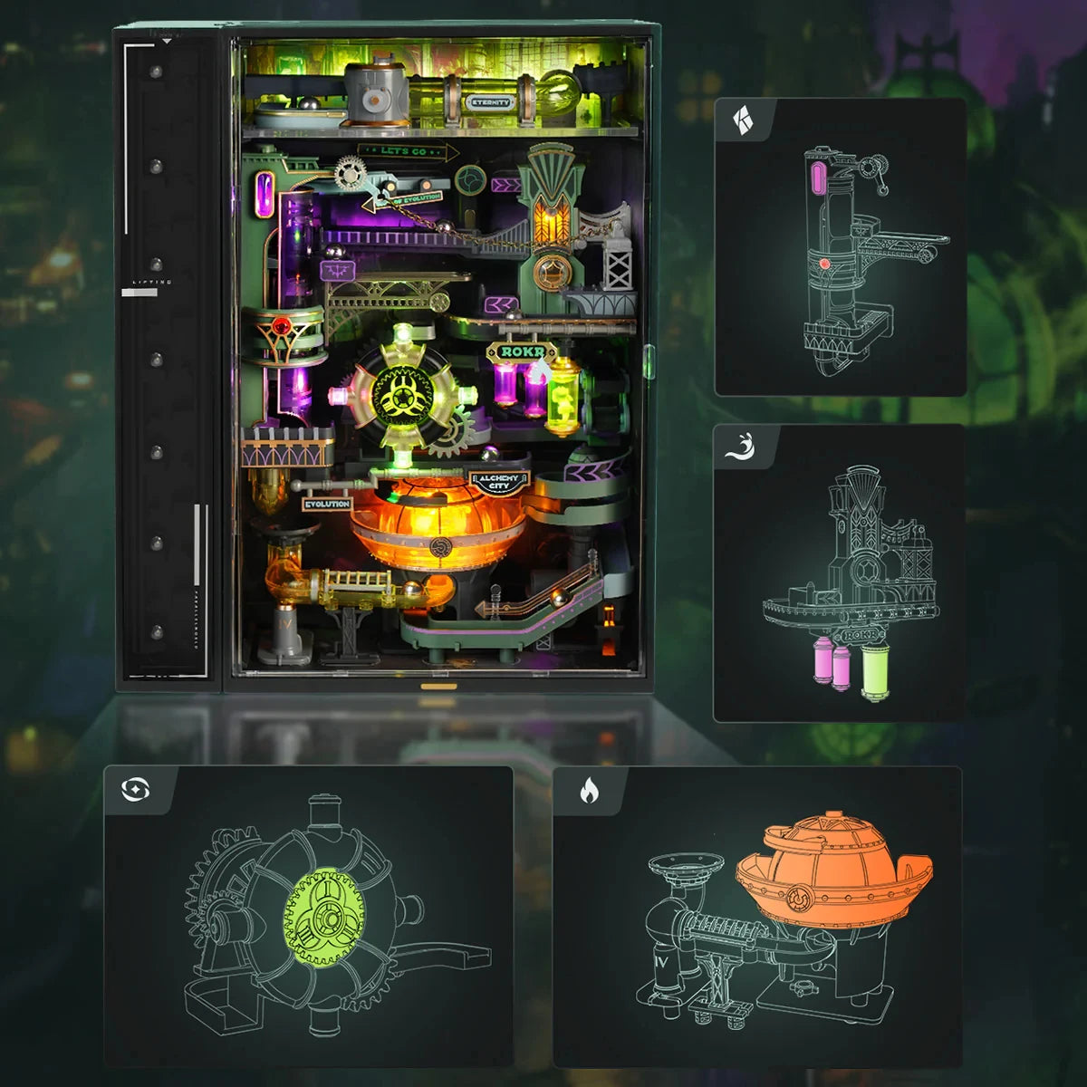 Alchemy City MR04S Mechanical Marble Run 3D