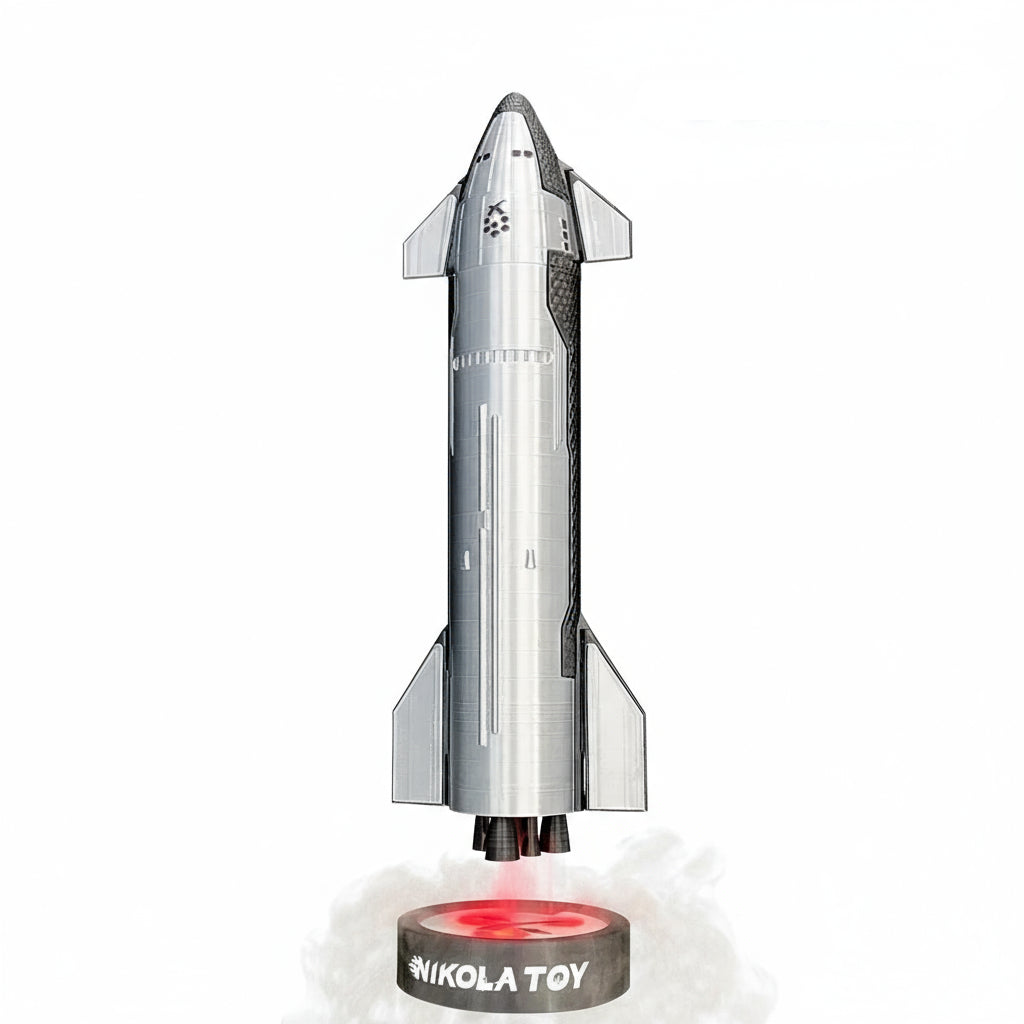 SpaceX Starship Model 3D Printed 1:200 Scale with Tail Flame Effect