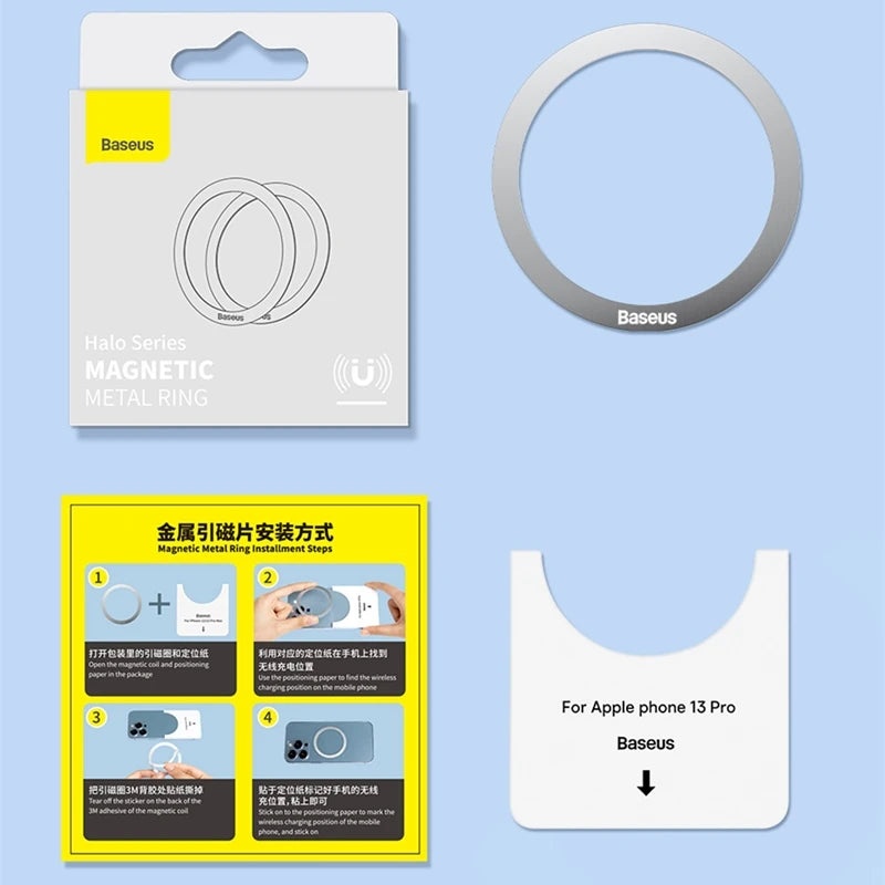 Baseus 2 PCS Magnetic Holder Metal Ring