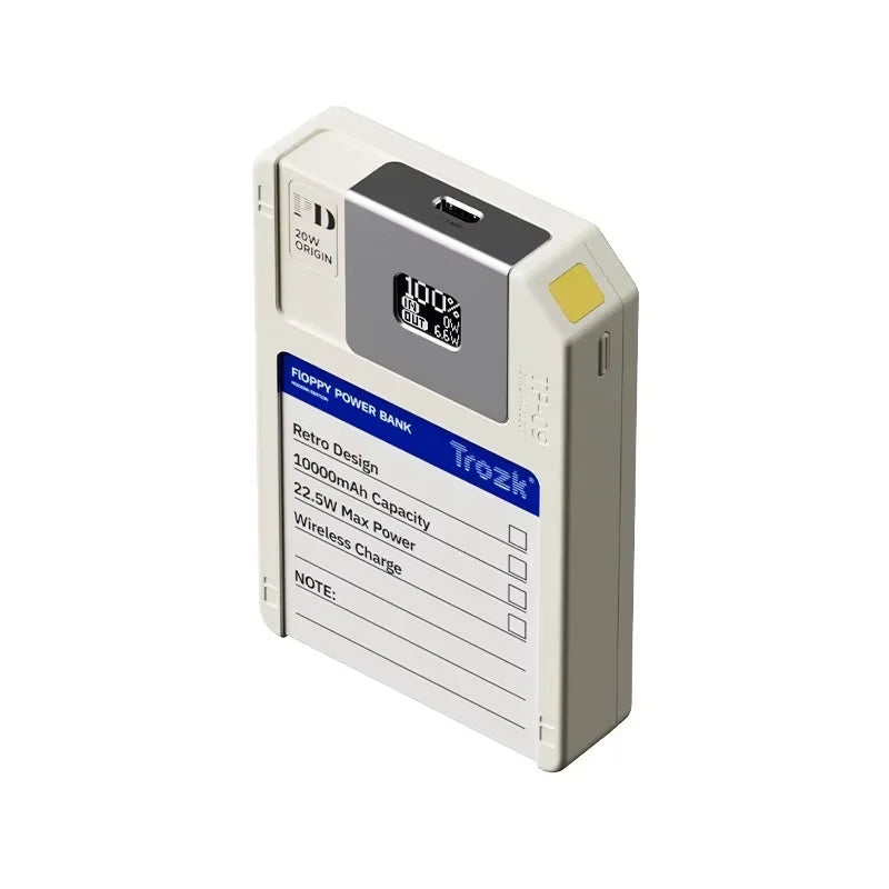 Trozk Retro Magnetic Power Bank Floppy Disk 10000 mAh