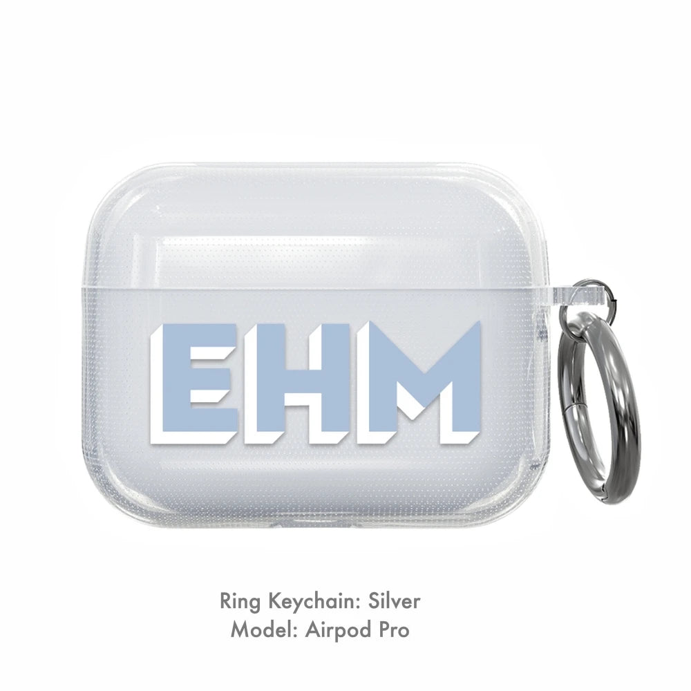 Personalized Rainbow Monogram AirPods Case Custom Initial