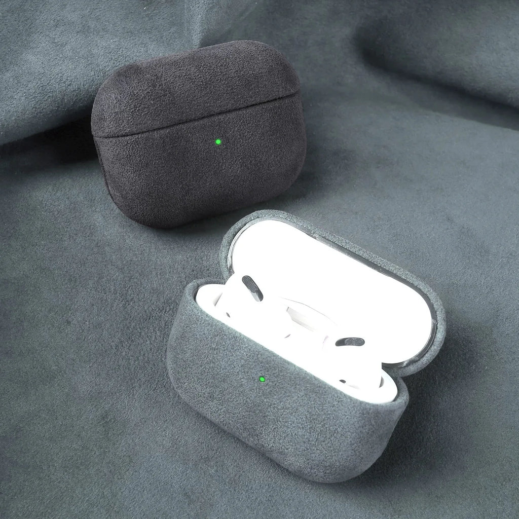 Premium Alcantara Leather AirPods Case Luxury Protective Cover