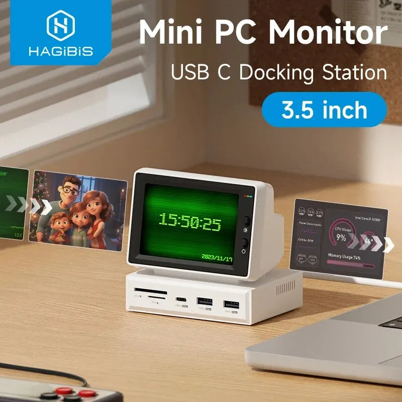 Hagibis Mini PC Monitor Dock Station 3.5 inch