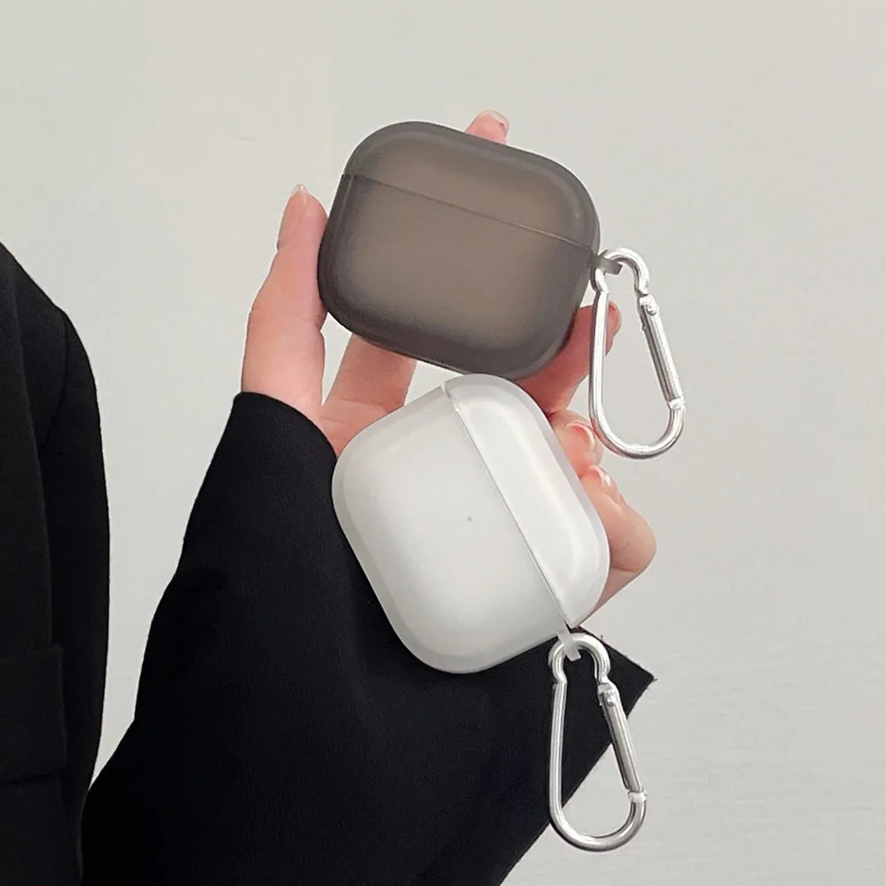 Matte Transparent AirPods Case with Keyring