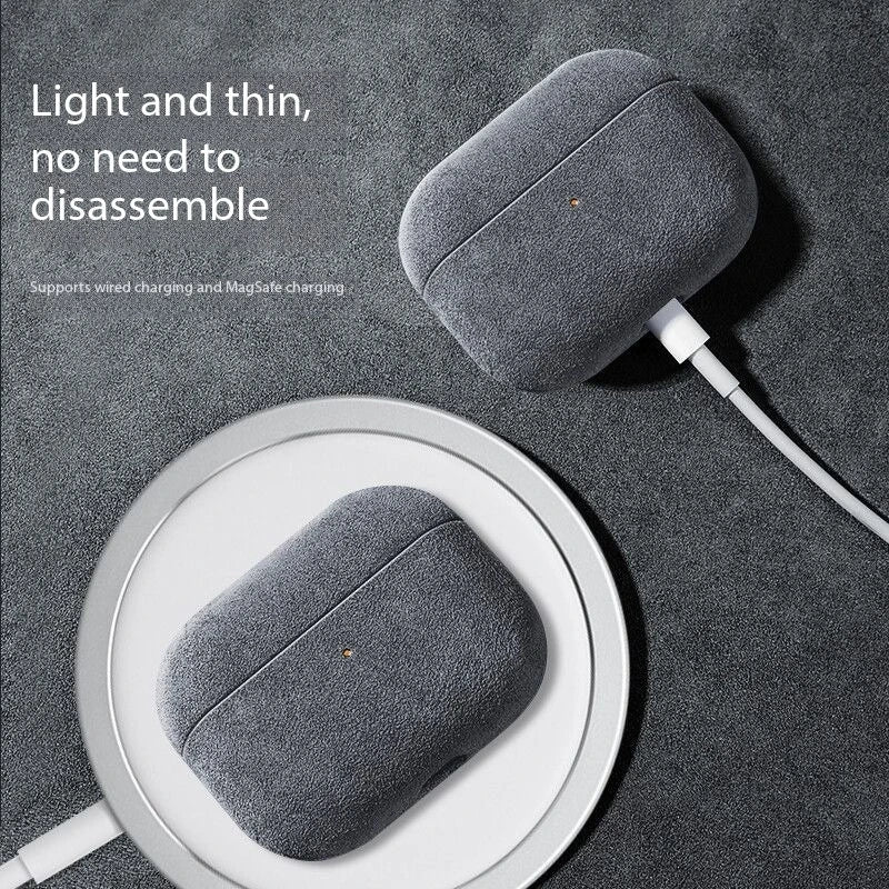 Premium Alcantara Leather AirPods Case Luxury Protective Cover